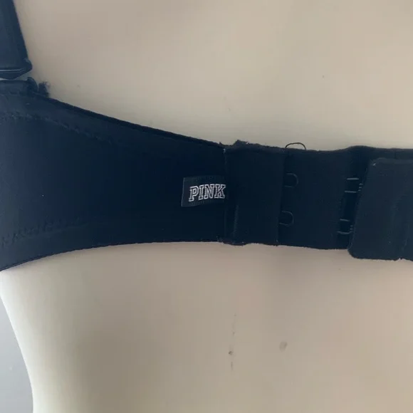 PINK Victoria's Secret Black 34D Bra with Subtle Pink Detail - Picture 4 of 12
